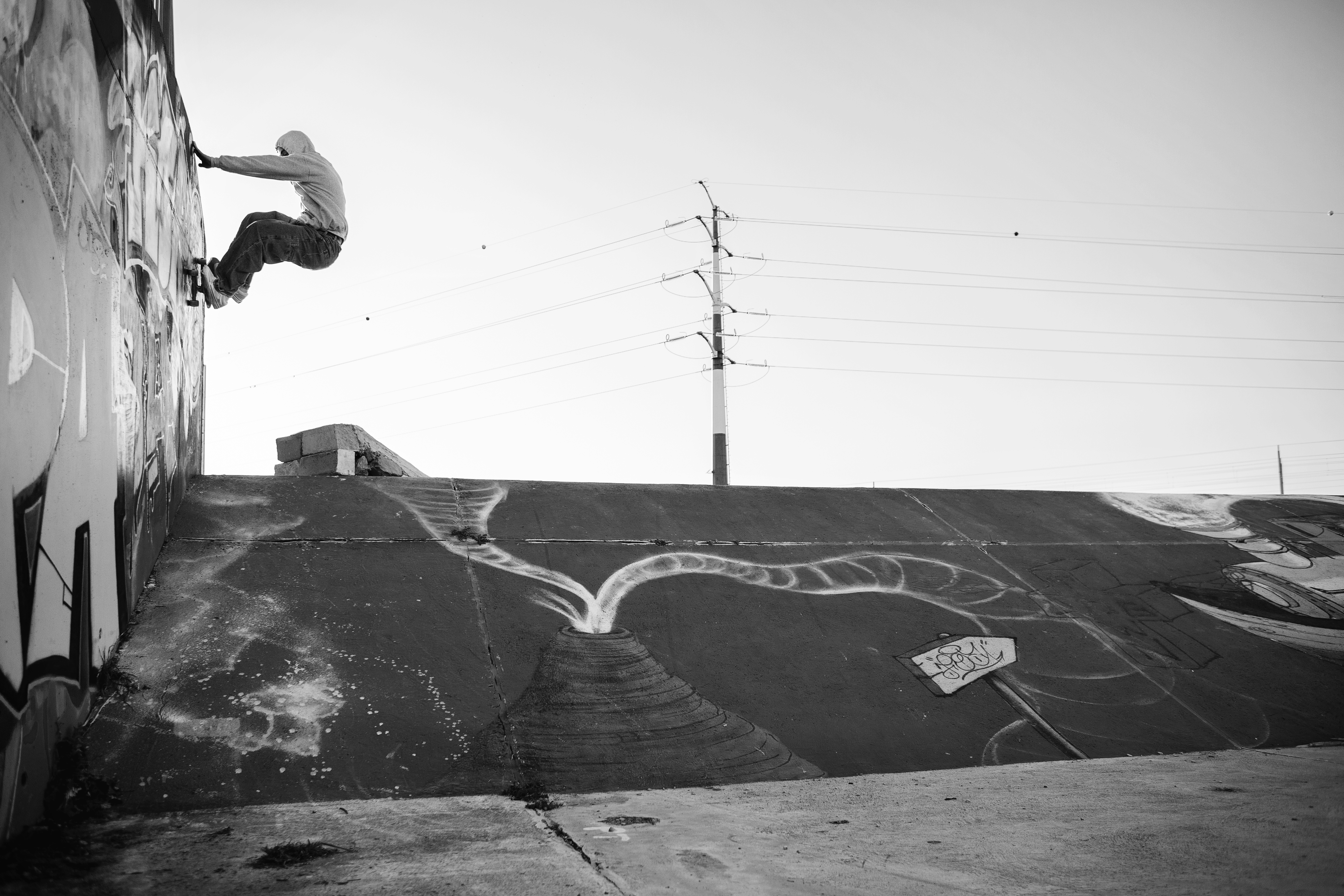Photographie Skateboard Gabriel Renault Filmtrucks Efrem Wallride Noir&blanc